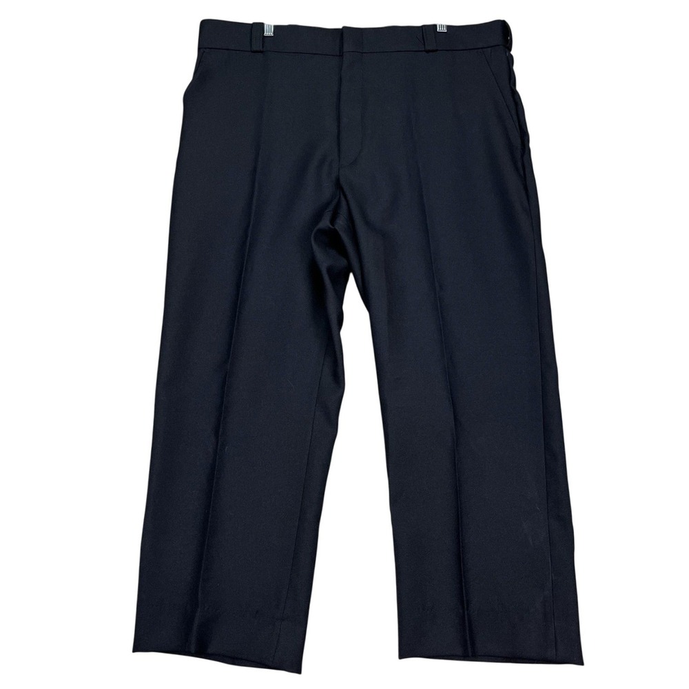 Flying Cross Pants Mens 42x27 Black Straight Leg Flat Front Dress Classic NEW